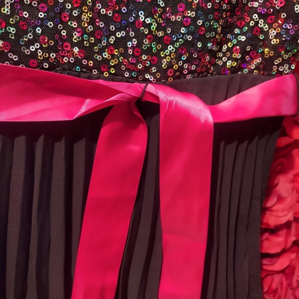 Xhilaration Multi-Colored Dress with attached Sequin Tank top. Size L 10-12